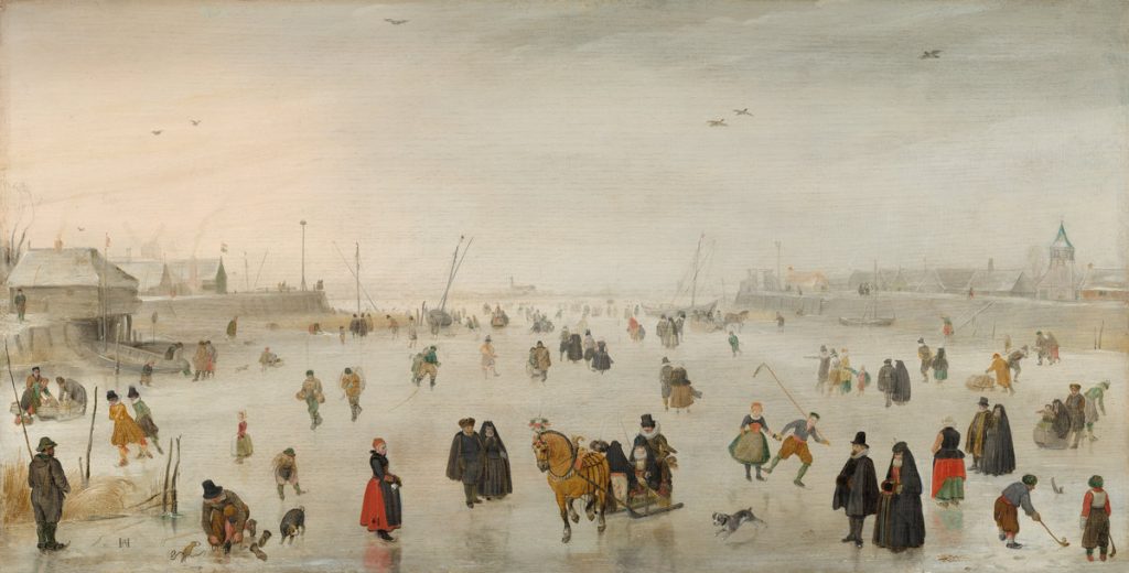 Hendrick Avercamp (Dutch, 1585 - 1634 ), A Scene on the Ice, c. 1625, oil on panel, Ailsa Mellon Bruce Fund 1967.3.1