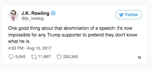 This J.K. Rowling tweet about Trump really has it all, including