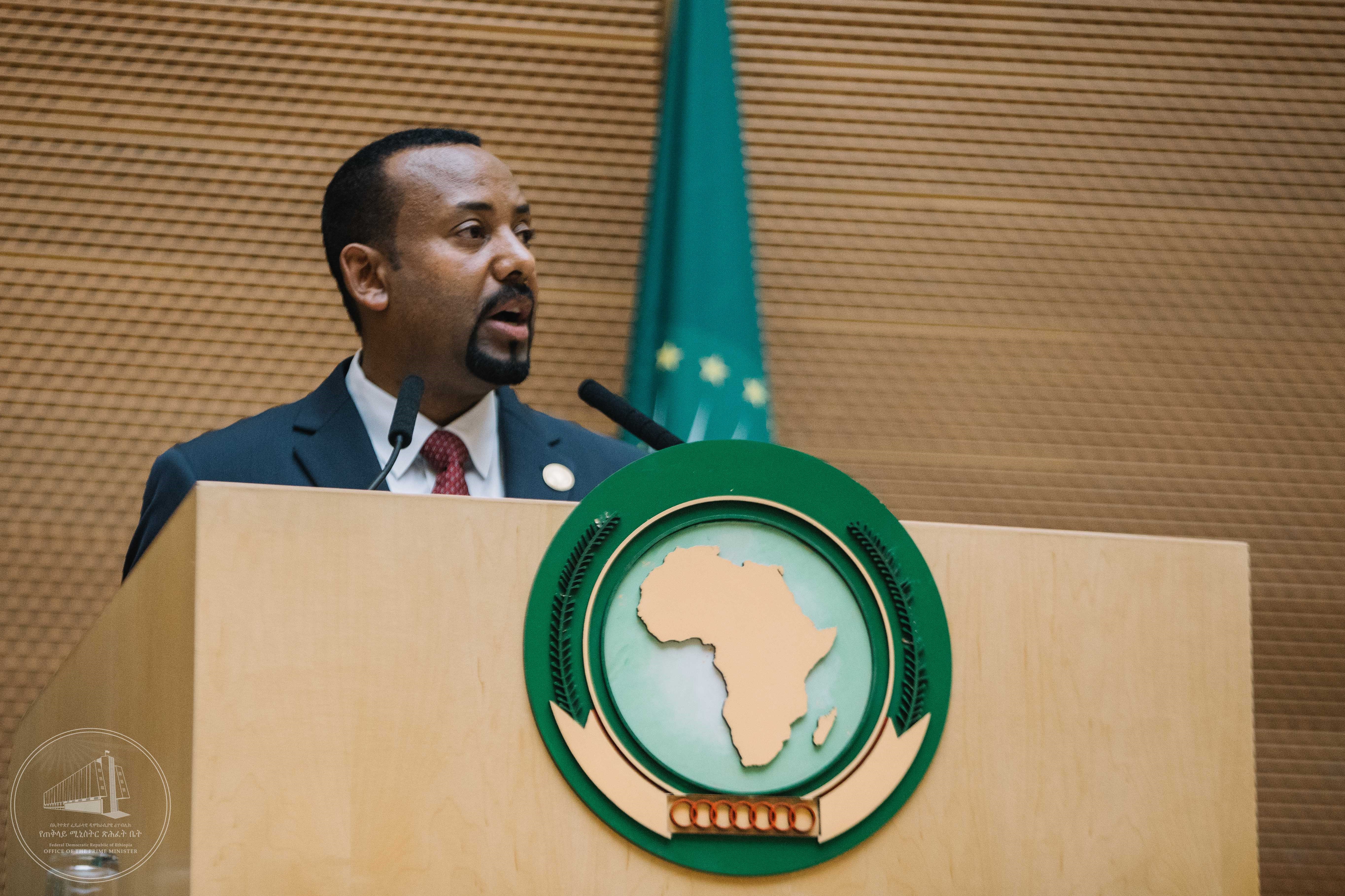 Prime Minister Abiy Ahmed at the African Union. Photo courtesy of Office of the Prime Minister - Ethiopia.