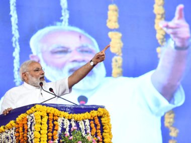 The Prime Minister, Shri Narendra Modi addressing at the public meeting, at Botad, in Gujarat. Photo courtesy of PIB India.